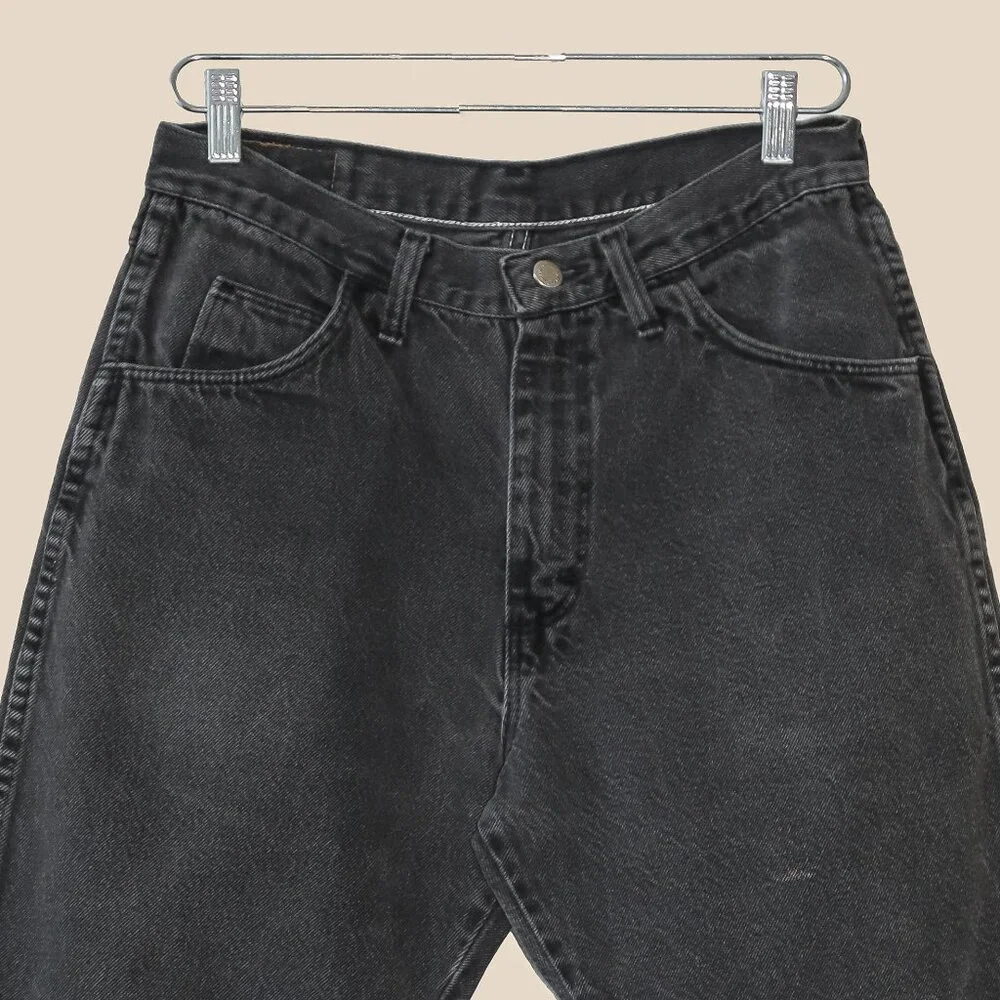 Vintage‎ Wrangler Black Wash Long Jean Shorts Size 32 Summer Denim Jeans Relaxed